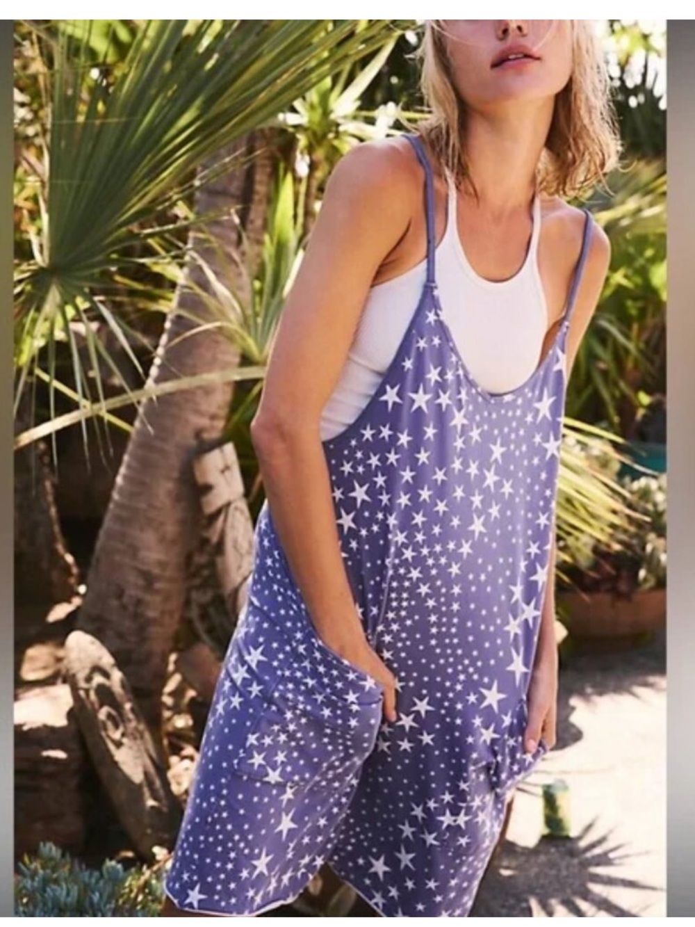 Free People XS Printed
Hot Shot Romper NEW FP
Movement Jumpsuit Stars